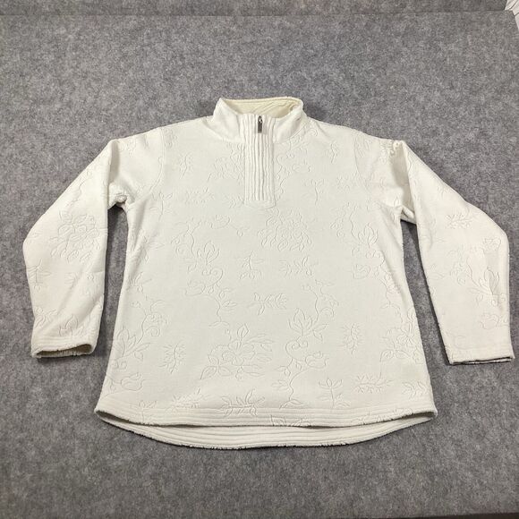 Gear For Sports Women’s Fleece Floral Cream 1/4 Zip Pullover Size Small Golf Top - Picture 11 of 16